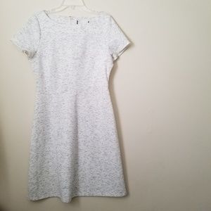 White heather knit career wear sheath dress